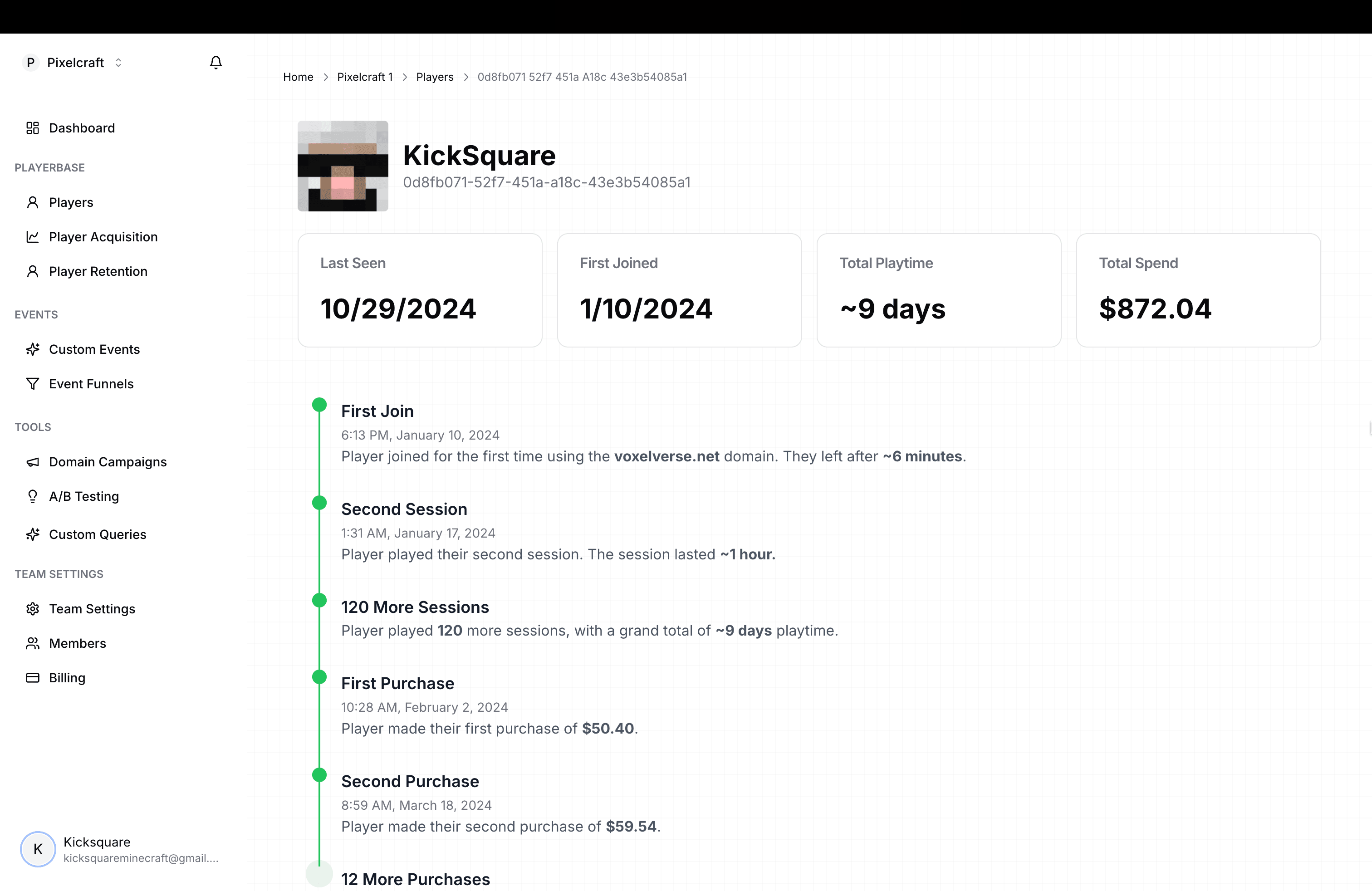 Player Analysis Screenshot